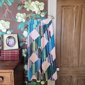 Bar III Geometric Colorblock Wide Leg Pants  Boho Small